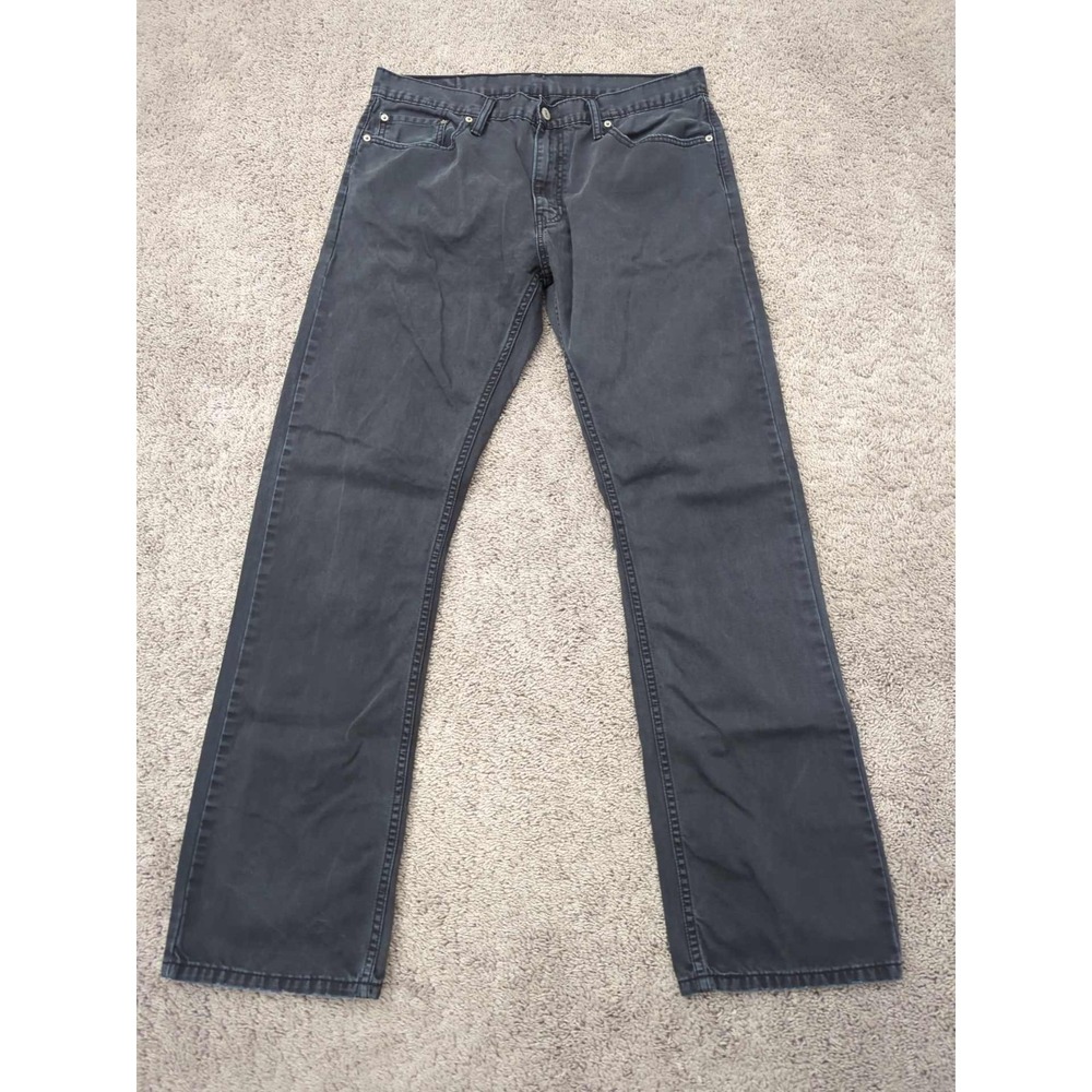 Levi's 514 Jeans Mens 36x34 Black Straight Fit 100% Cotton Classic Casual